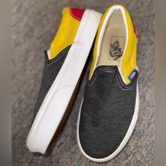 Vans (7) Grey/Yellow/Red Slip On Shoes - Picture 2 of 11